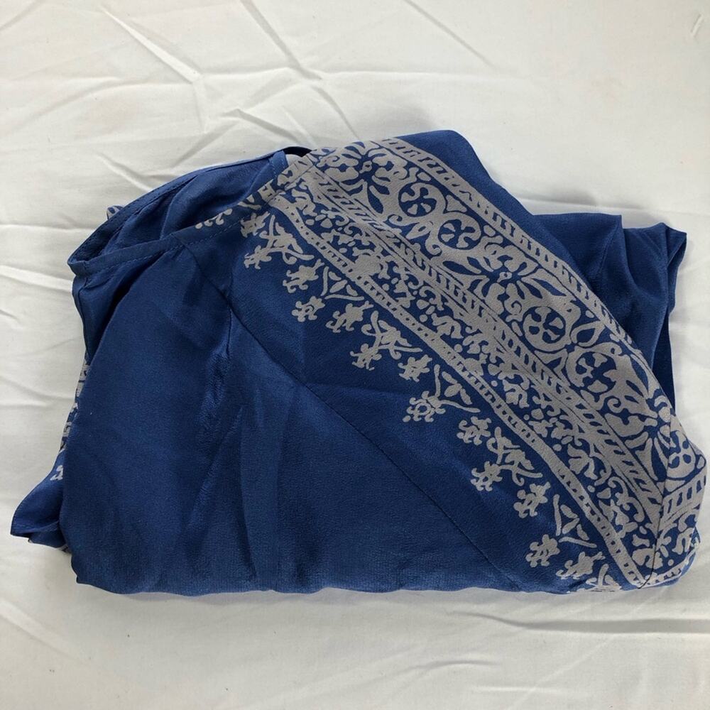 Anthropologie blue moonset asymmetrical handkerchief v neck tank top silk sz 4 - Picture 11 of 11
